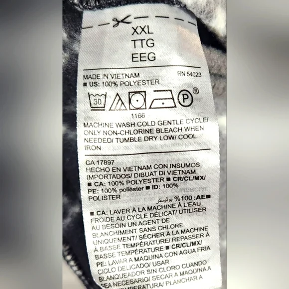 Old Navy Black/Gray Fleece Pajama Pant-Size XXL - Picture 4 of 4